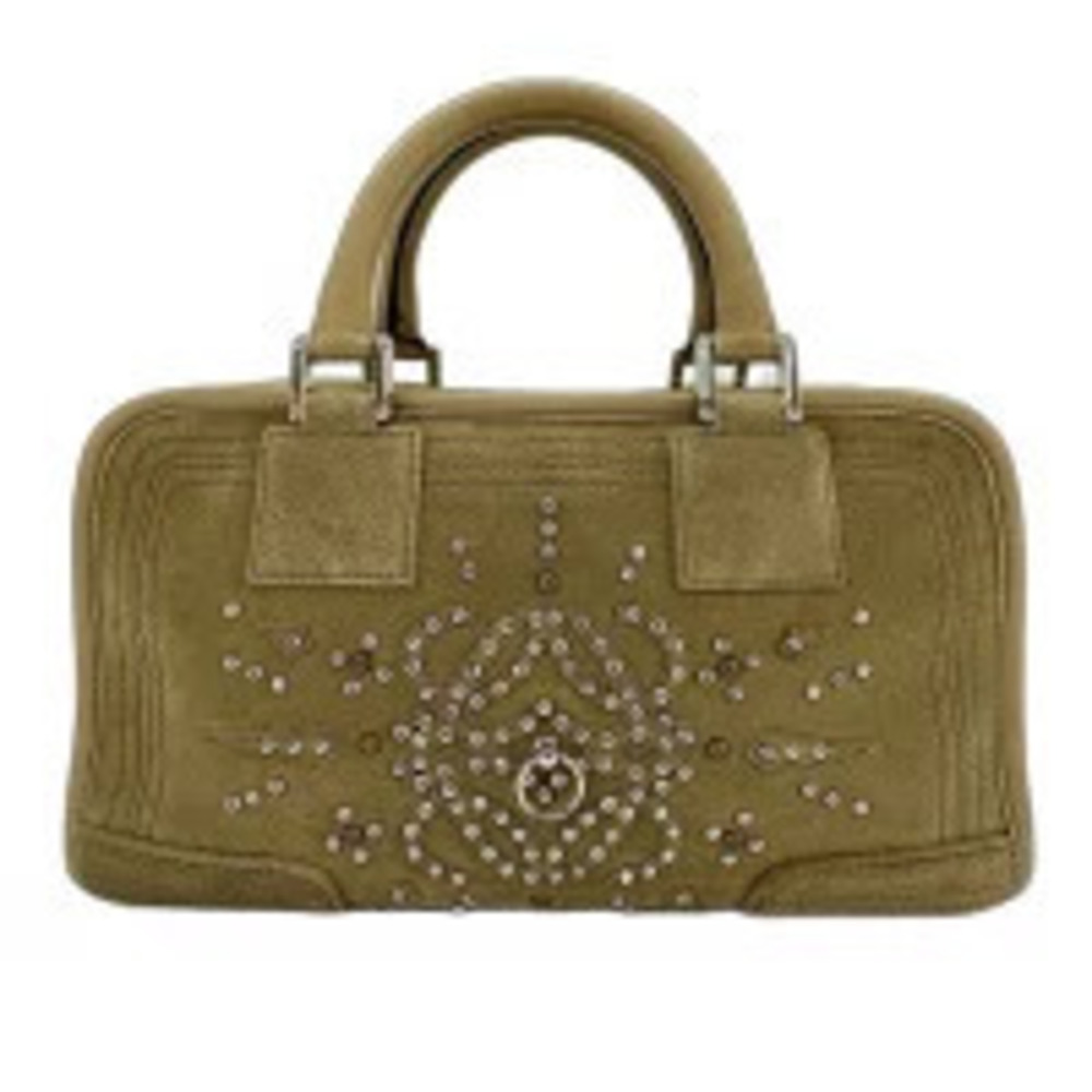 Loewe Amazona Rhinestone Handbag Khaki Green